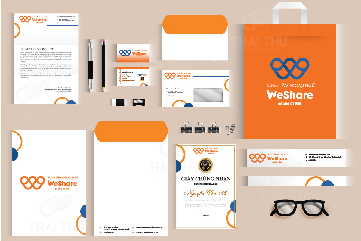 THIẾT KẾ BỘ NHẬN DIỆN THƯƠNG HIỆU TRUNG TÂM ANH NGỮ WESHARE