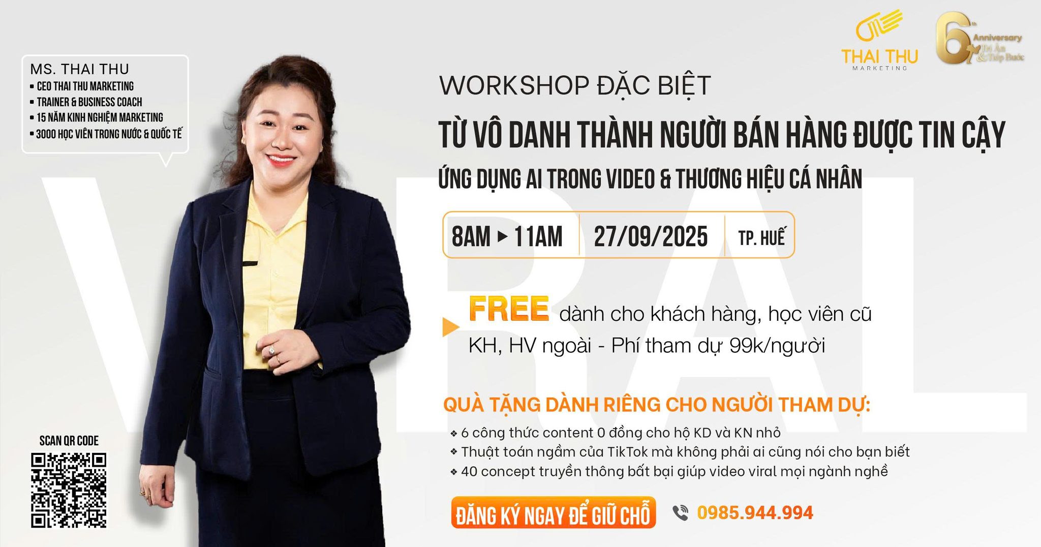 WORKSHOP ĐẶC BIỆT TỪ VÔ DANH THÀNH NGƯỜI BÁN HÀNG ĐƯỢC TIN CẬY
